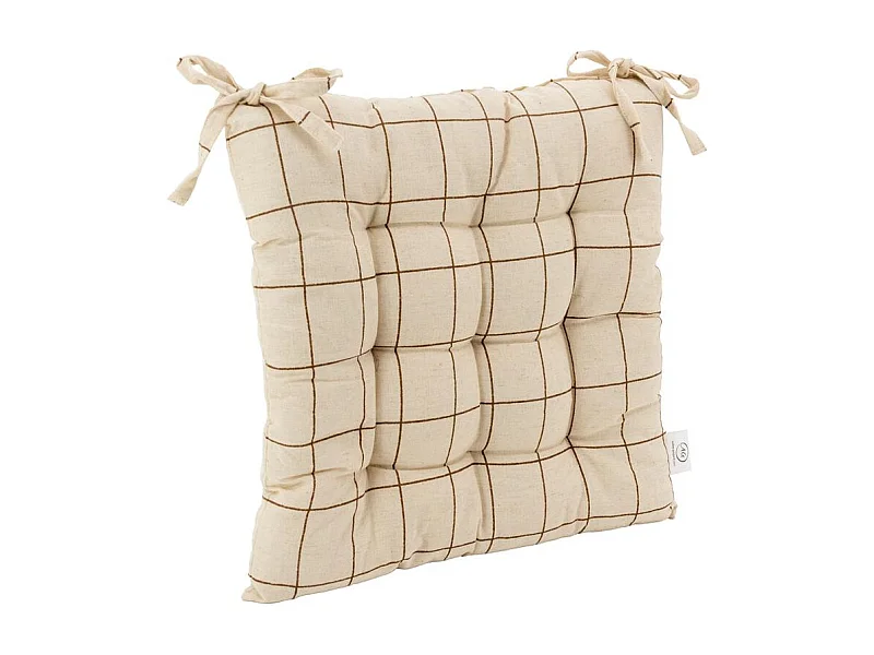 Galette de chaise en coton FLEX Carreaux Fins