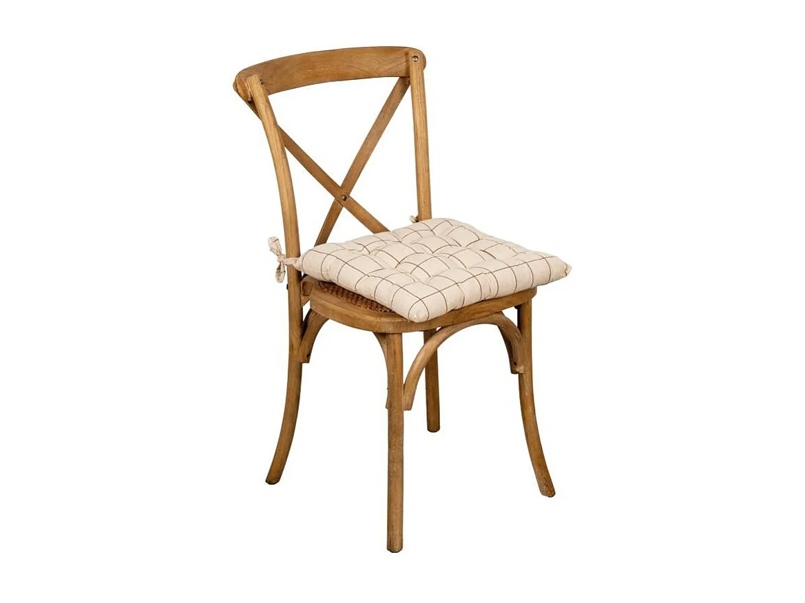 Galette de chaise en coton FLEX Carreaux Fins