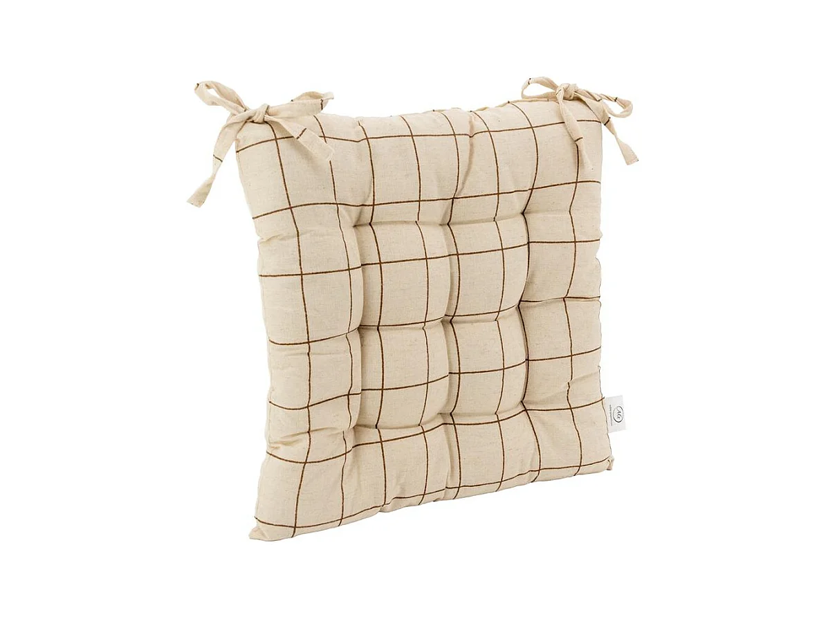 Galette de chaise en coton FLEX Carreaux Fins