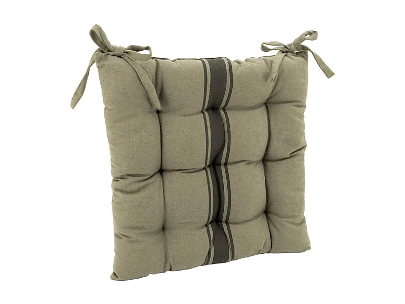 Galette de chaise en coton FLEX Kaki/gris