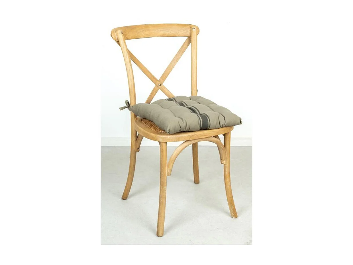 Galette de chaise en coton FLEX Kaki/gris