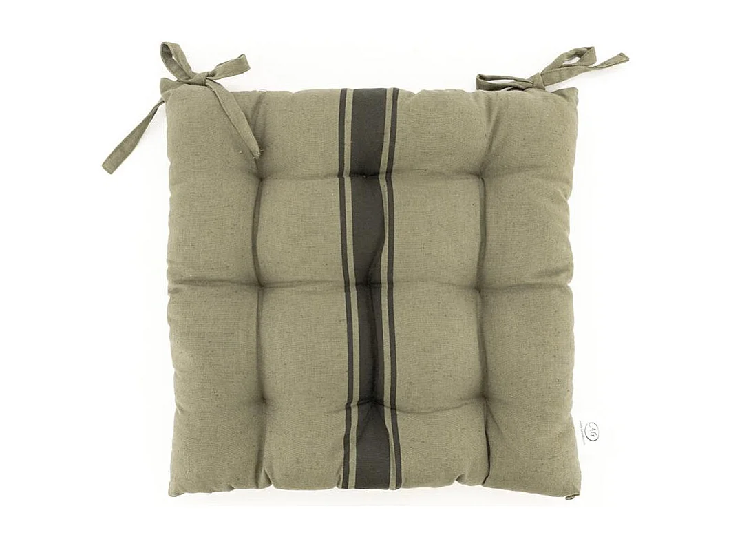 Galette de chaise en coton FLEX Kaki/gris