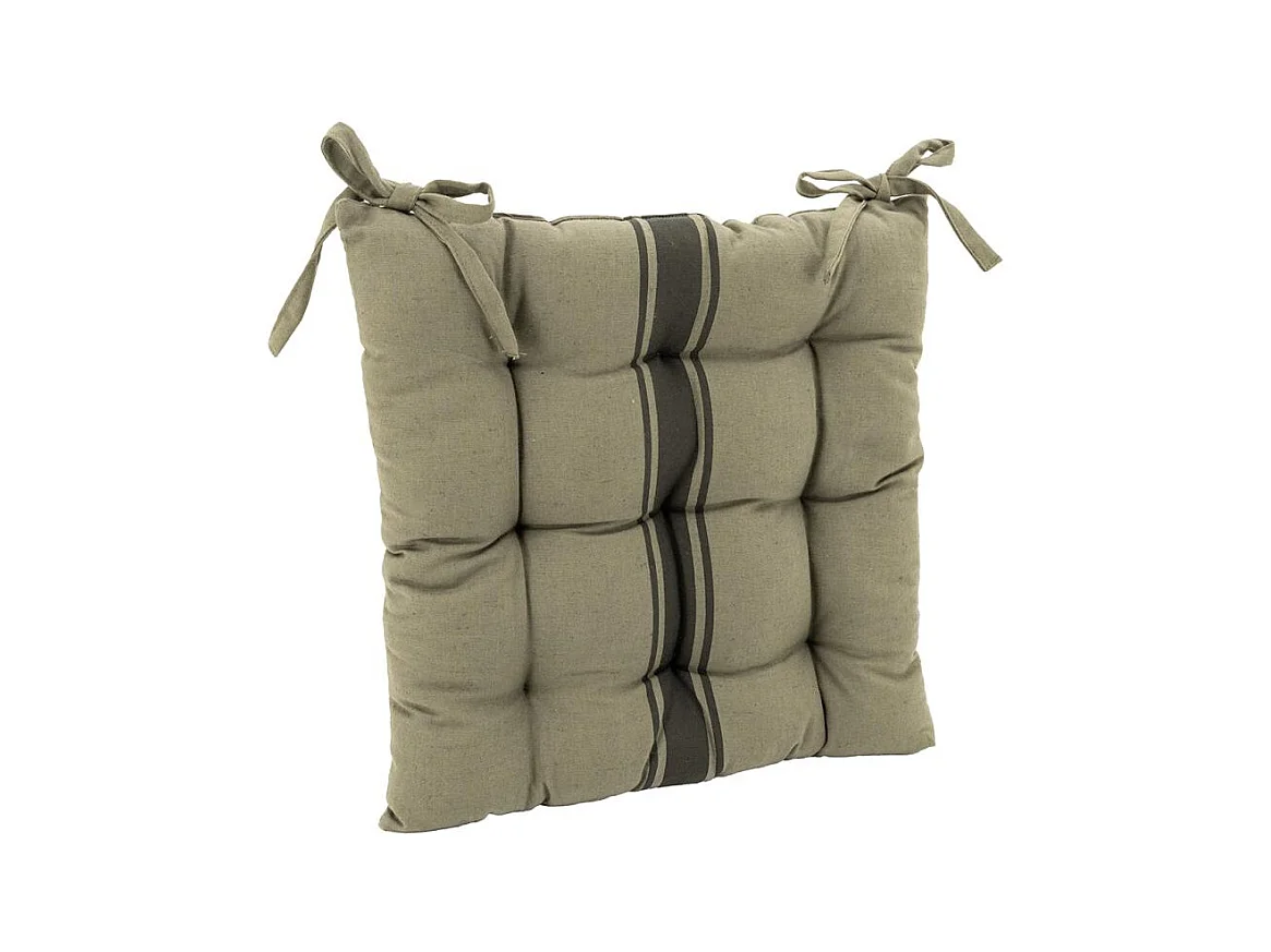 Galette de chaise en coton FLEX Kaki/gris