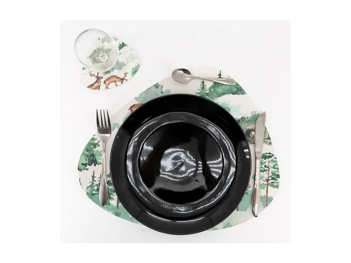 Sets de table en vinyle cerf dans la forêt