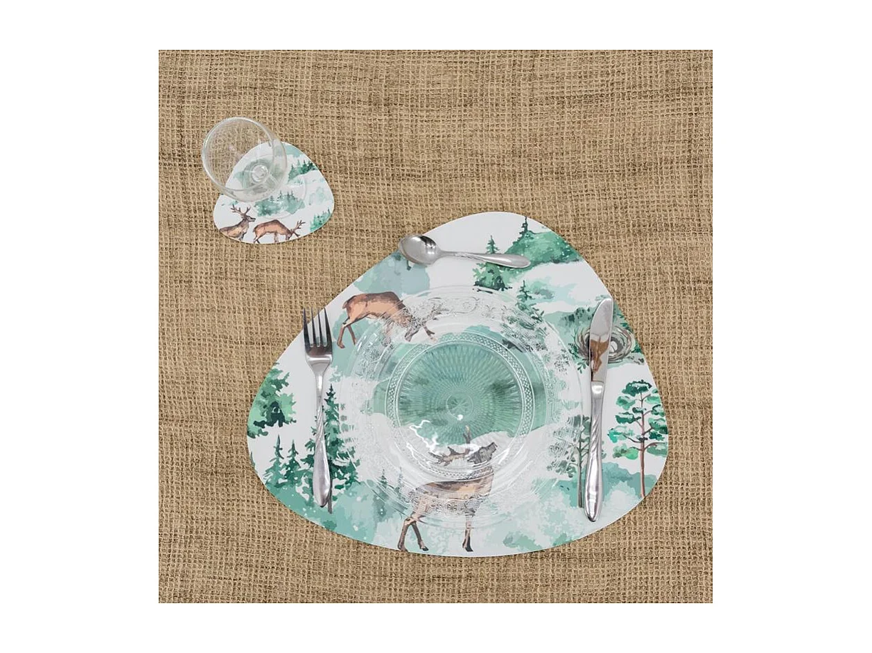 Sets de table en vinyle cerf dans la forêt