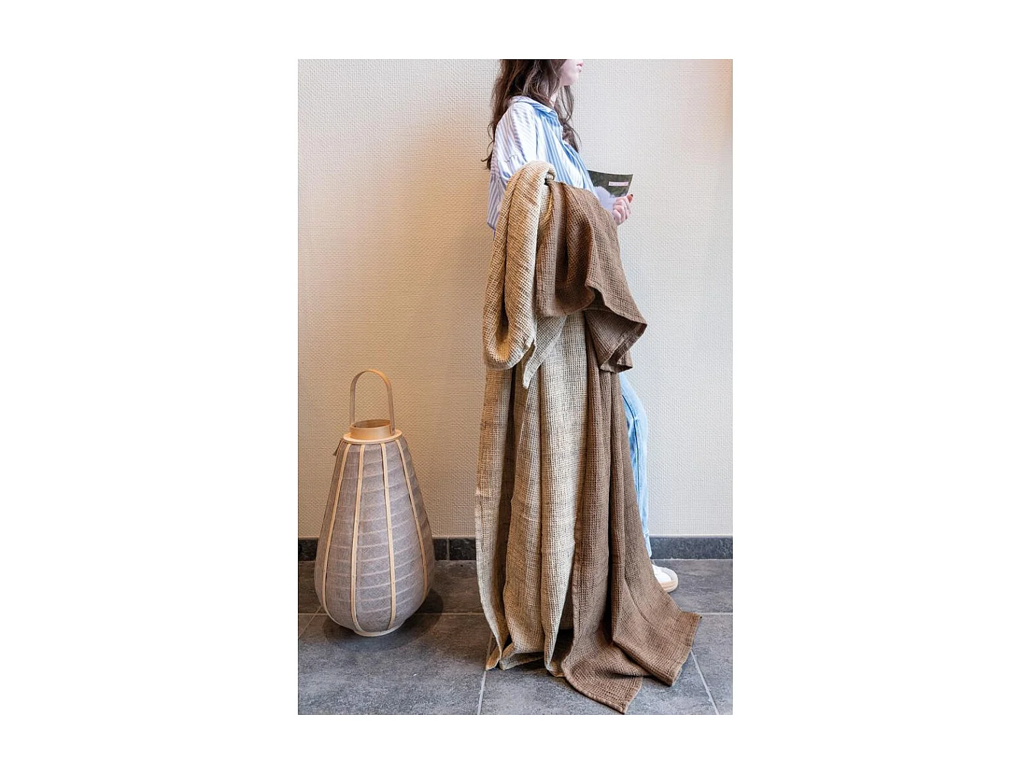 Plaids en coton gaufré Lot de 2