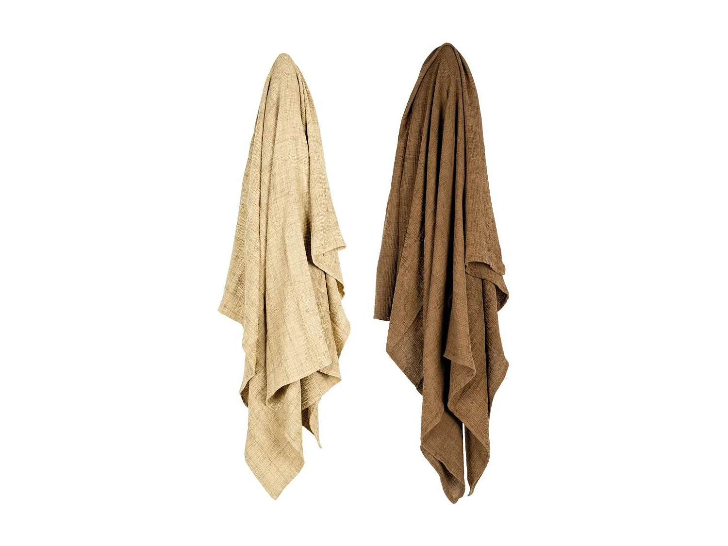 Plaids en coton gaufré Lot de 2