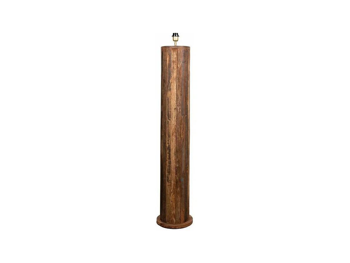 Pied de lampe en bois recyclé H130