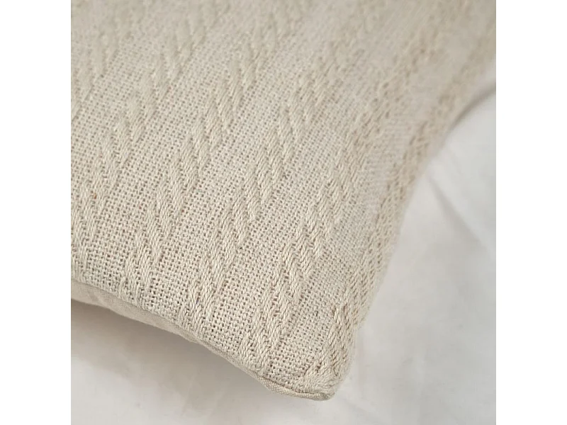 Lot 2 coussins carrés 40 x 40 cm en coton brodé lignes beige – TWINKLE