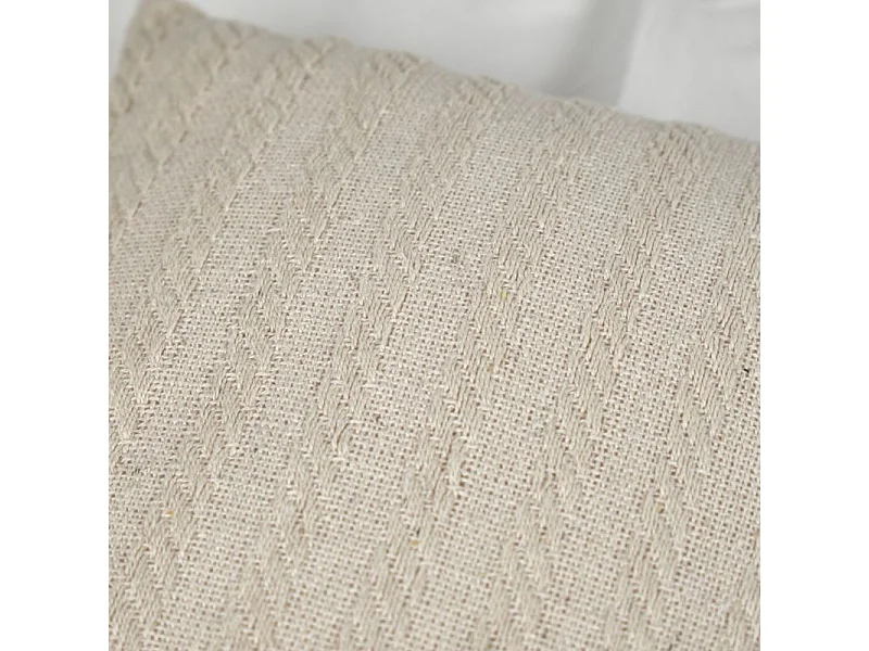 Lot 2 coussins carrés 40 x 40 cm en coton brodé lignes beige – TWINKLE