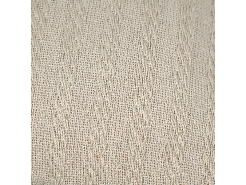Coussin carré 40 x 40 cm en coton brodé en lignes beige – TWINKLE