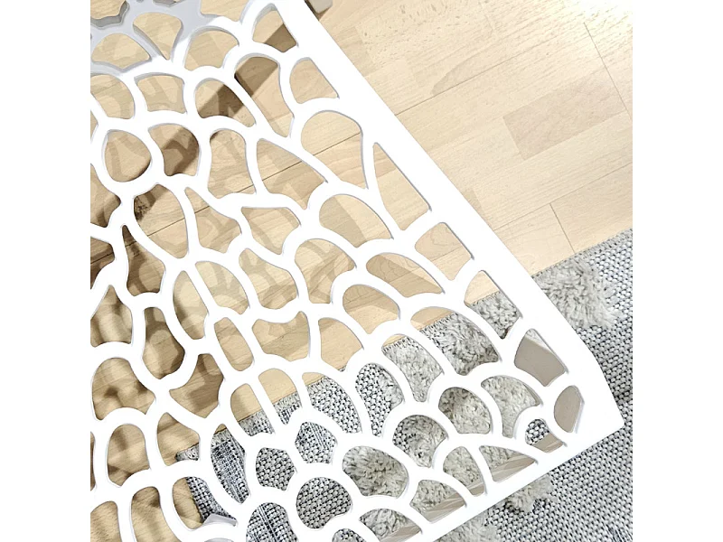 Lot de 4 chaises de repas blanches ajourées et empilables - GRUYER 2