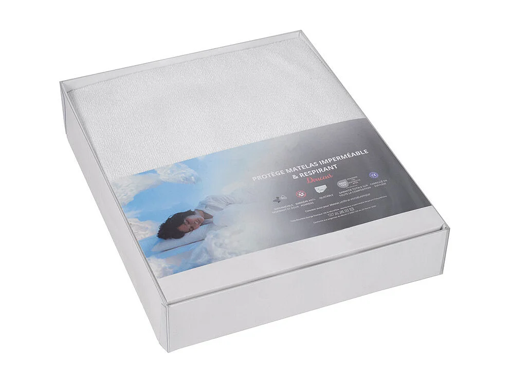 Protège matelas 90 x 190 cm tissu imperméable en microfibre - ALMA