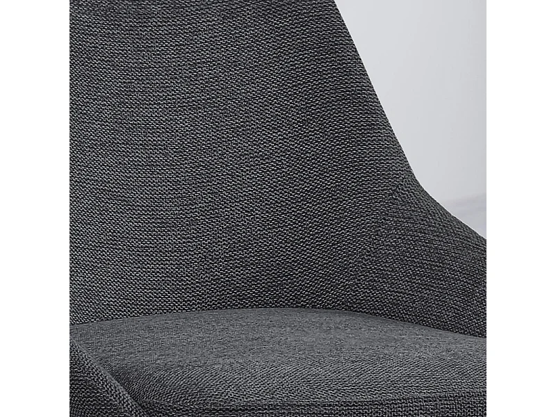 Lot 2 chaises de bar tissu anthracite et pieds en métal noir - JAZZY 2