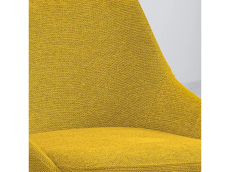 Lot 2 chaises de bar tissu jaune et pieds en métal noir - JAZZY 2