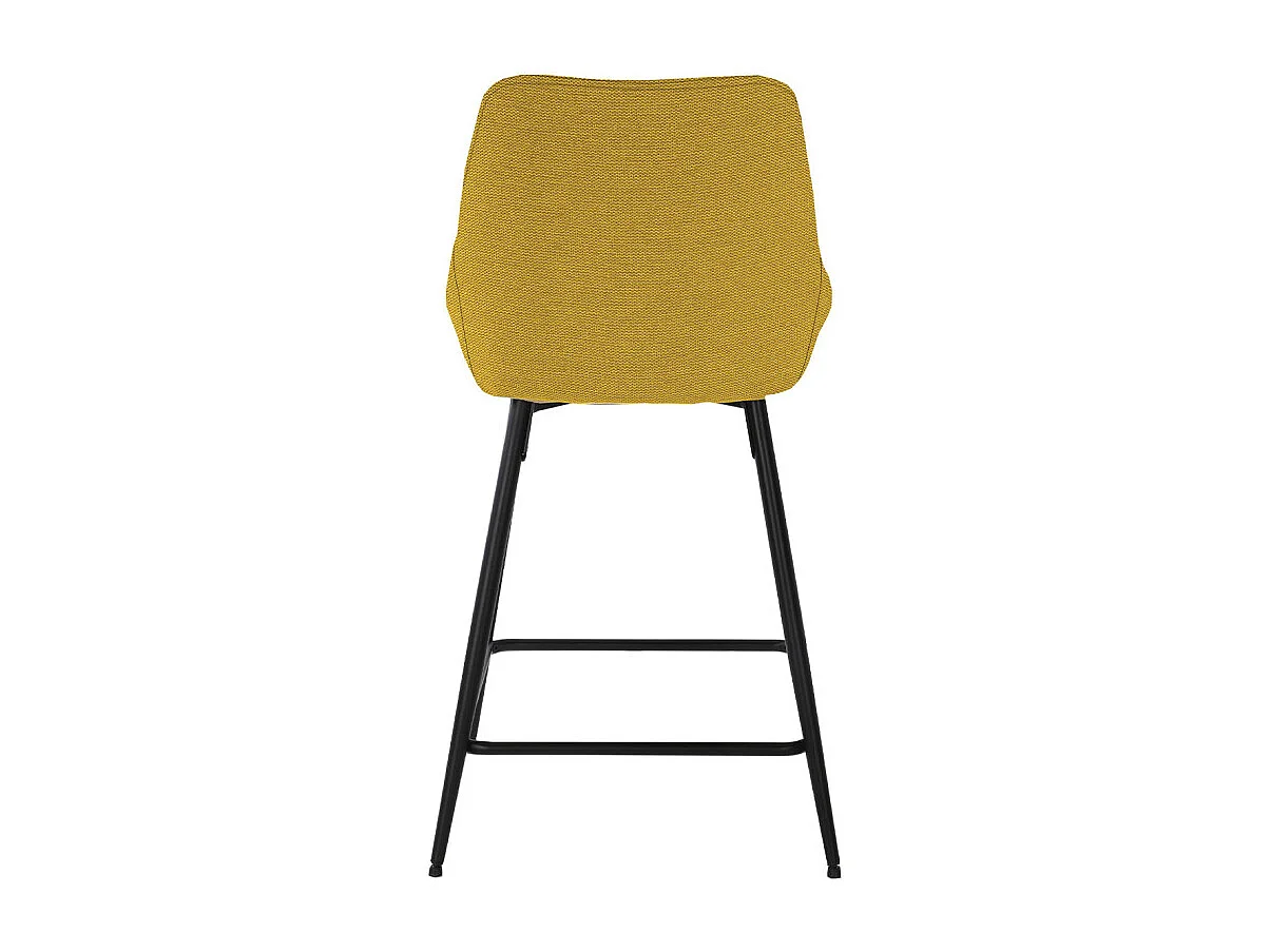 Lot 2 chaises de bar tissu jaune et pieds en métal noir - JAZZY 2