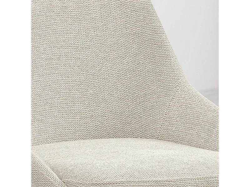 Lot 2 chaises de bar tissu écru et pieds en métal noir - JAZZY 2