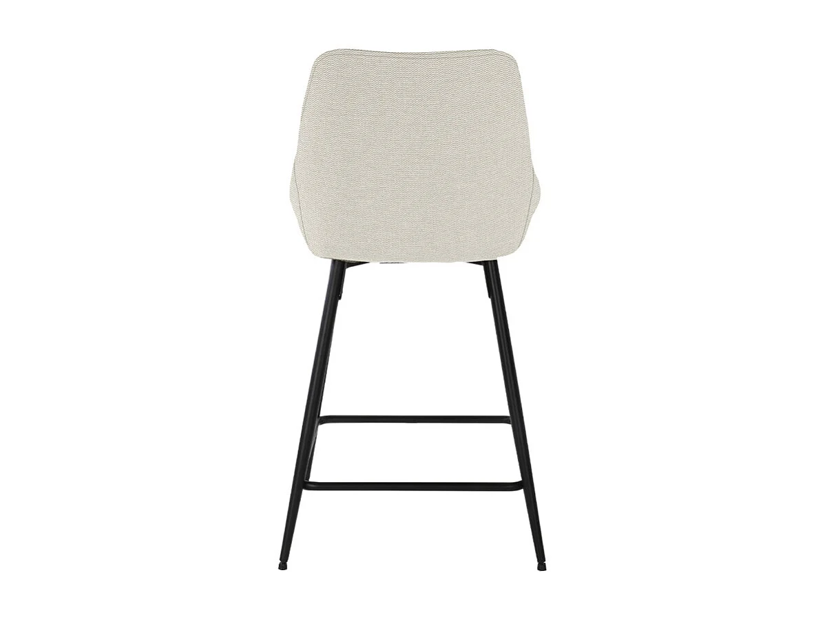 Lot 2 chaises de bar tissu écru et pieds en métal noir - JAZZY 2