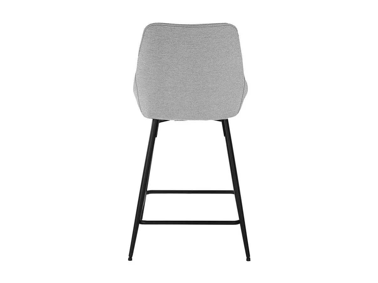 Lot 2 chaises de bar tissu gris et pieds en métal noir - JAZZY 2
