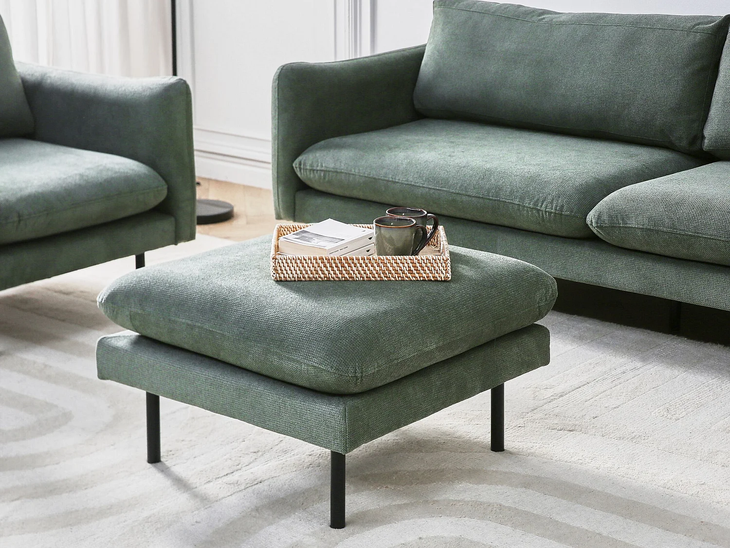 Ottoman VINTERBRO Tissu Vert clair