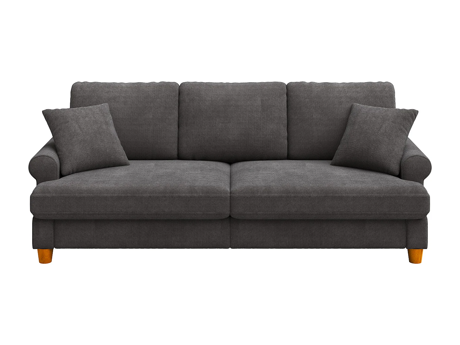 3-zits slaapbank, Chenille-stof, met armleuningen, kussens en 2 kussens, Max. belasting 300 kg - 220x76x86 cm