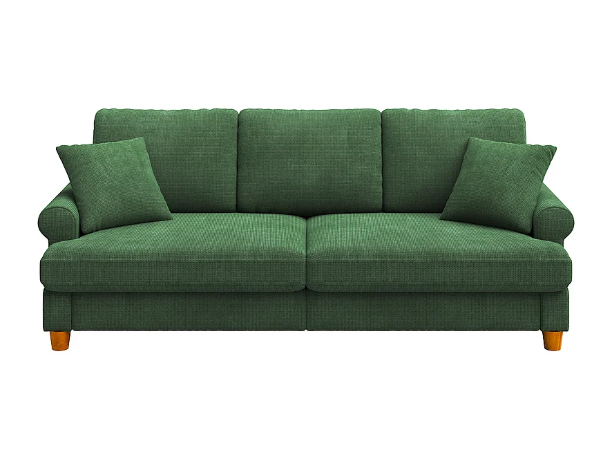 Sofá de comodidad de 3 salones, tela de oruga, con reposabrazos, cojines y 2 almohadas, carga máxima 365 kg - 220x76x86 cm