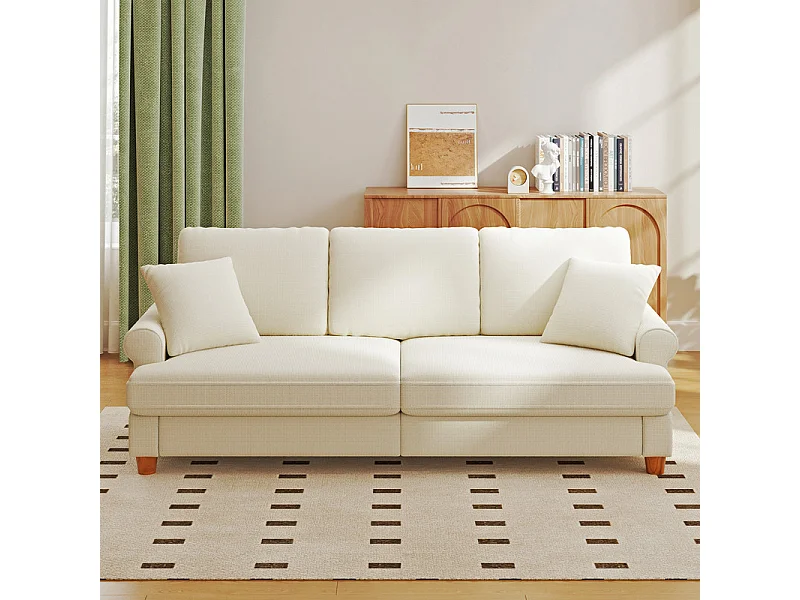 3 -STEER COMPORT SOFA, CATPILLAR -stof, met armleuningen, kussens en 2 kussens, Max Load 300 kg - 220x76x86 cm