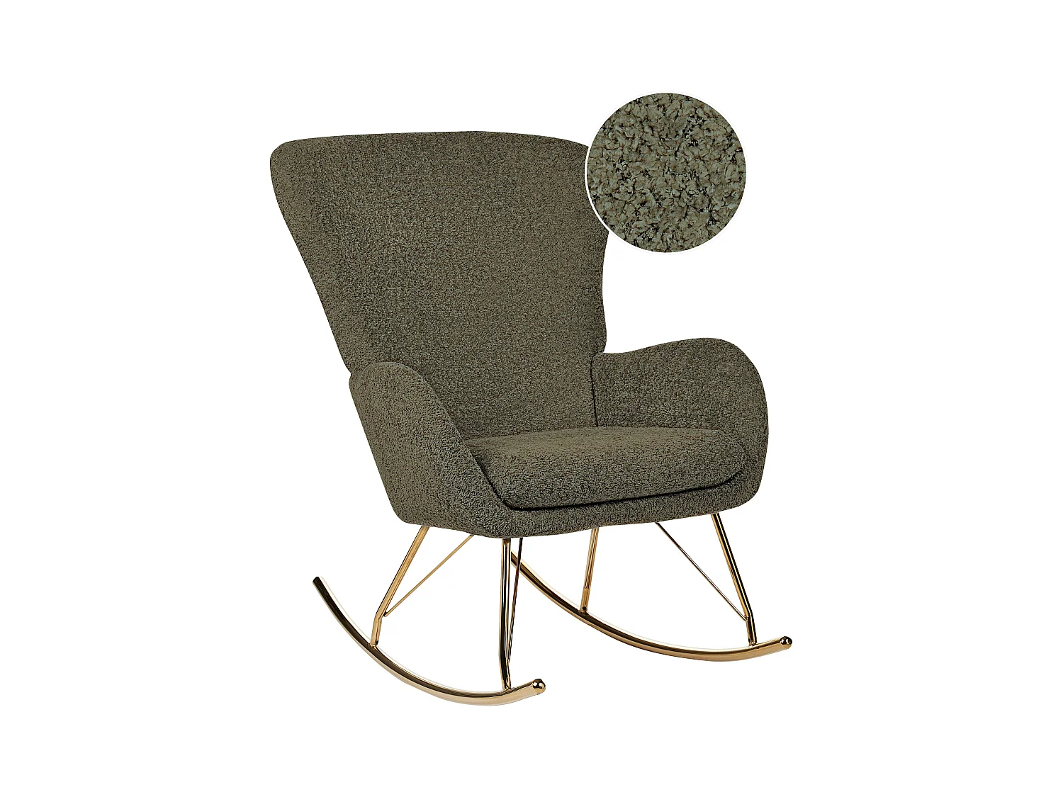 Fauteuil à bascule ANASET Bouclé Vert foncé