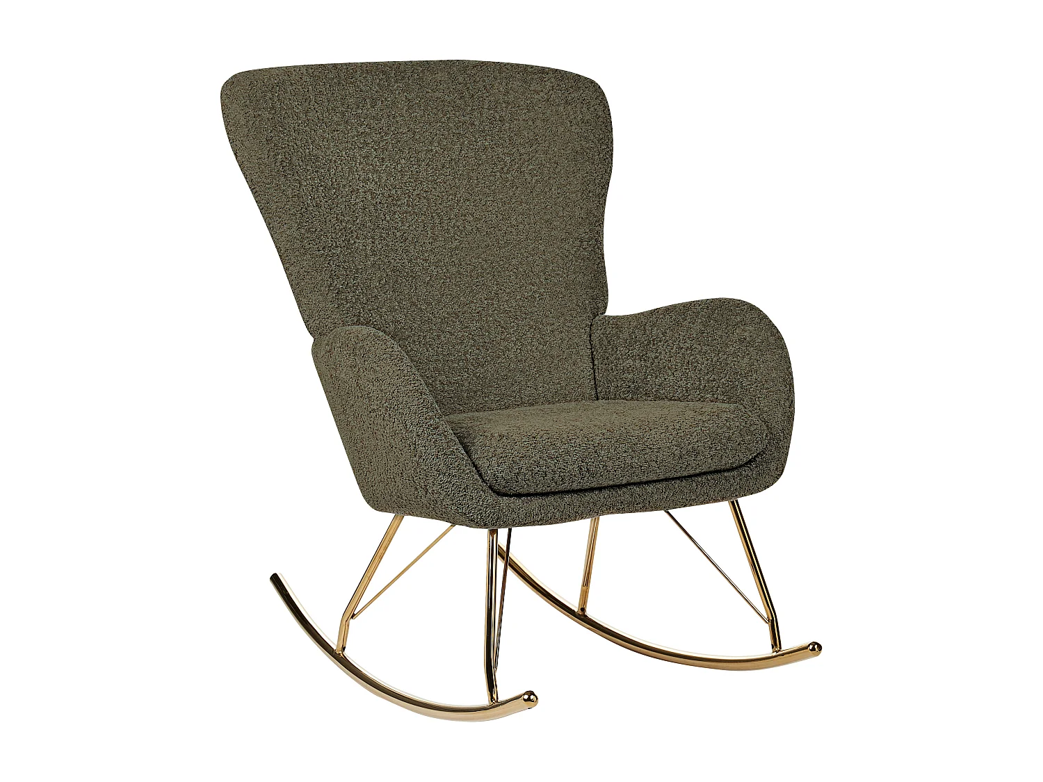 Fauteuil à bascule ANASET Bouclé Vert foncé