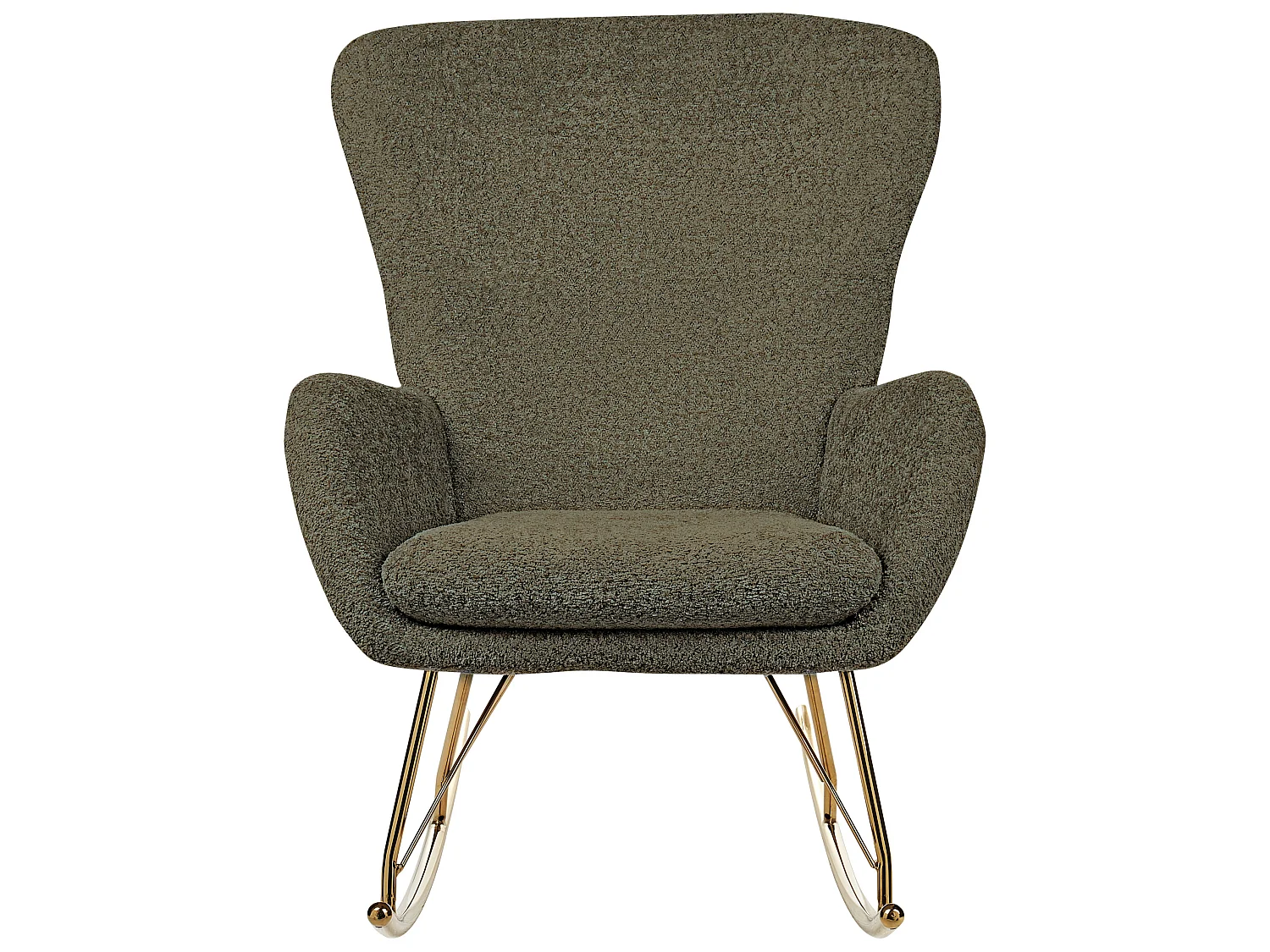 Fauteuil à bascule ANASET Bouclé Vert foncé