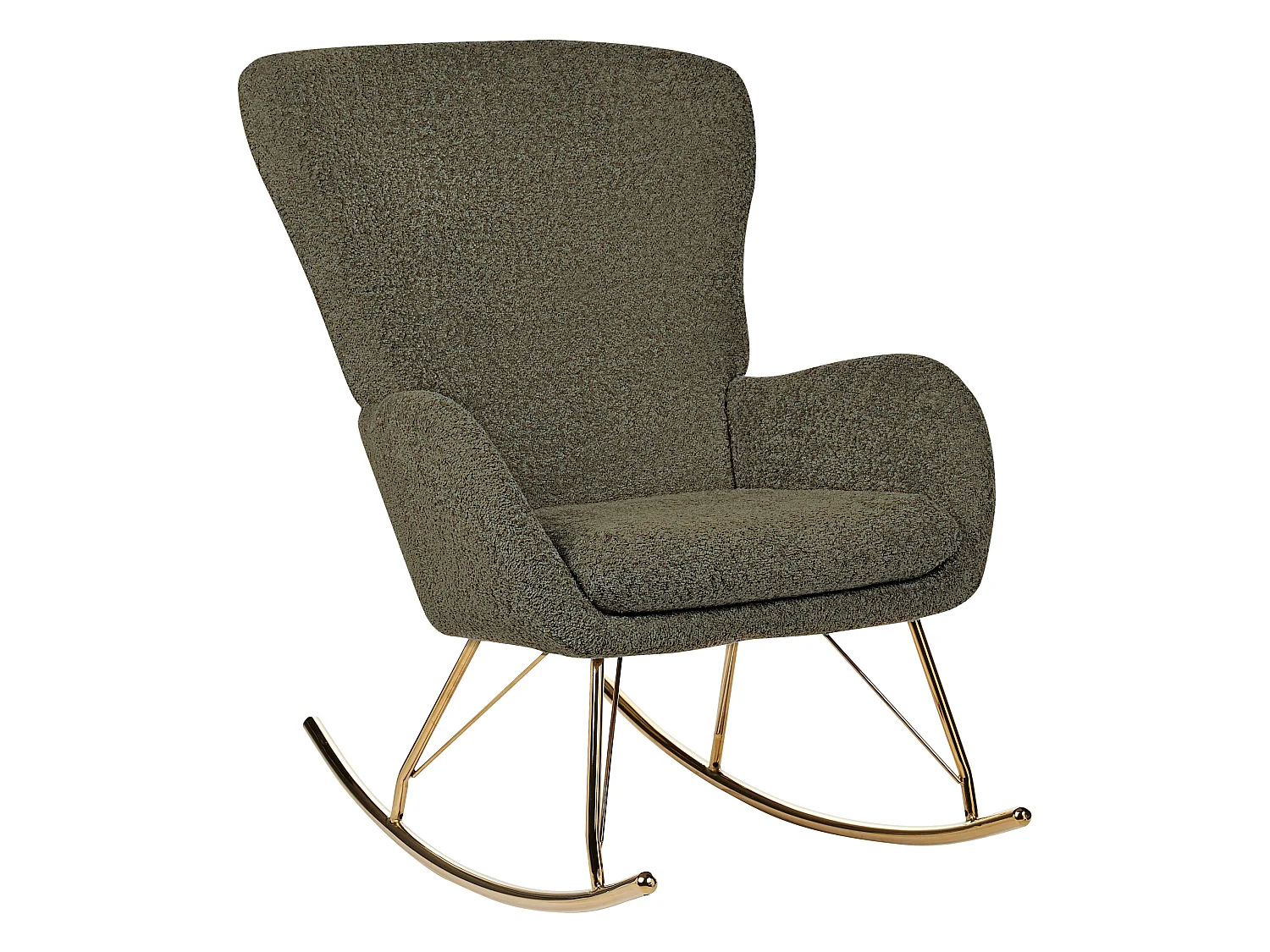 Fauteuil à bascule ANASET Bouclé Vert foncé