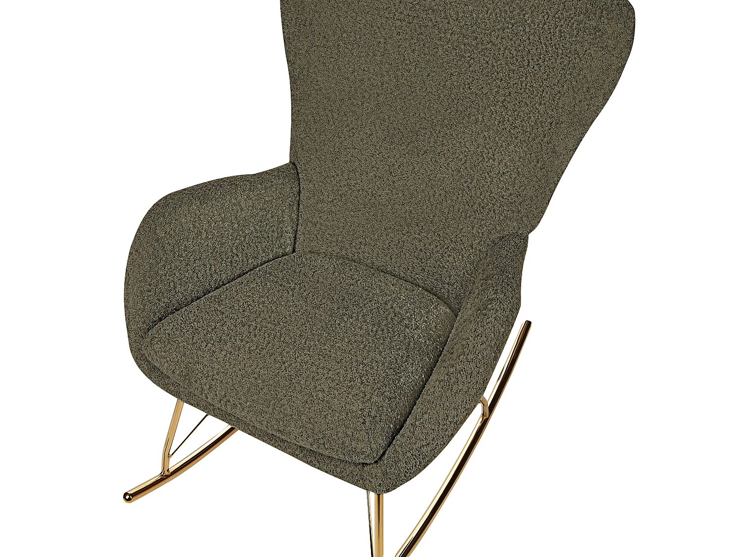 Fauteuil à bascule ANASET Bouclé Vert foncé