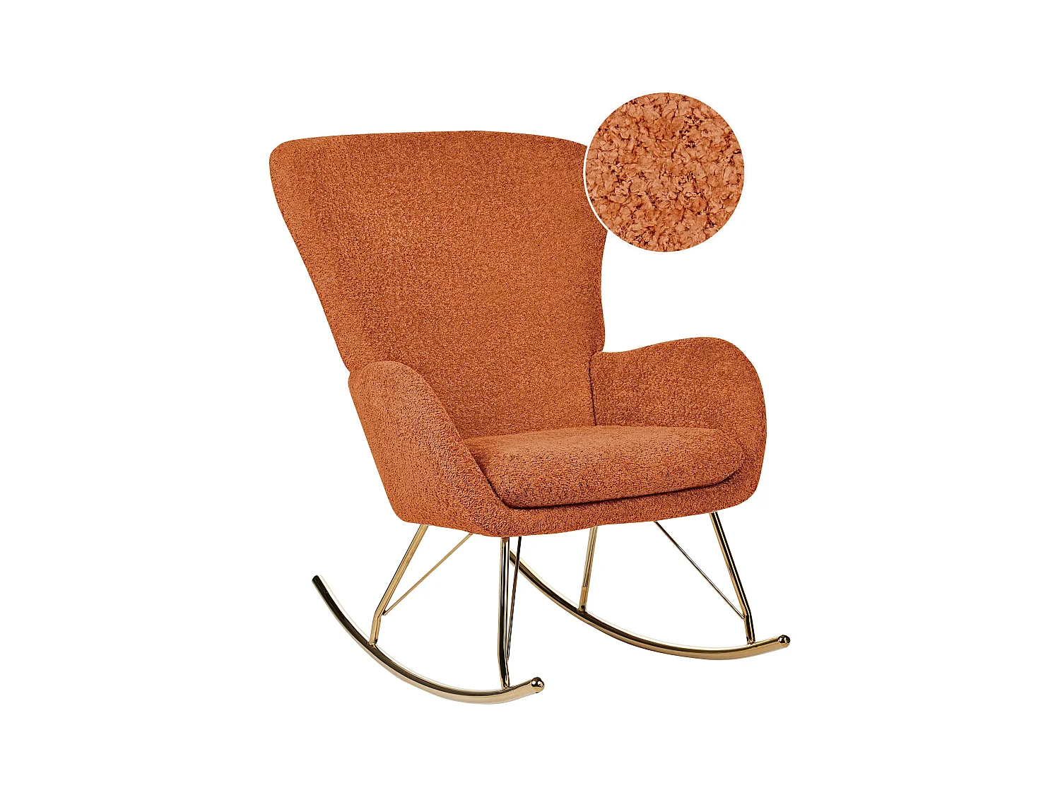 Fauteuil à bascule ANASET Bouclé Orange