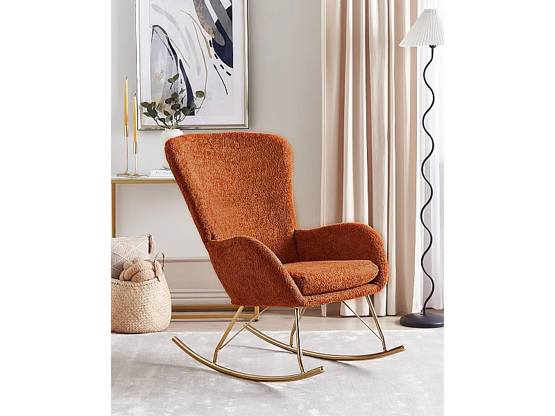 Schommelstoel ANASET Bouclé Oranje