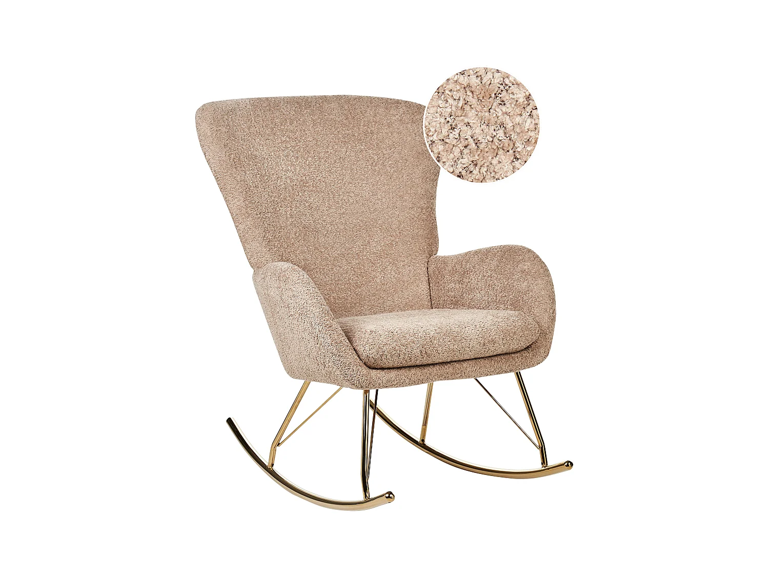 Fauteuil à bascule ANASET Bouclé Beige sable