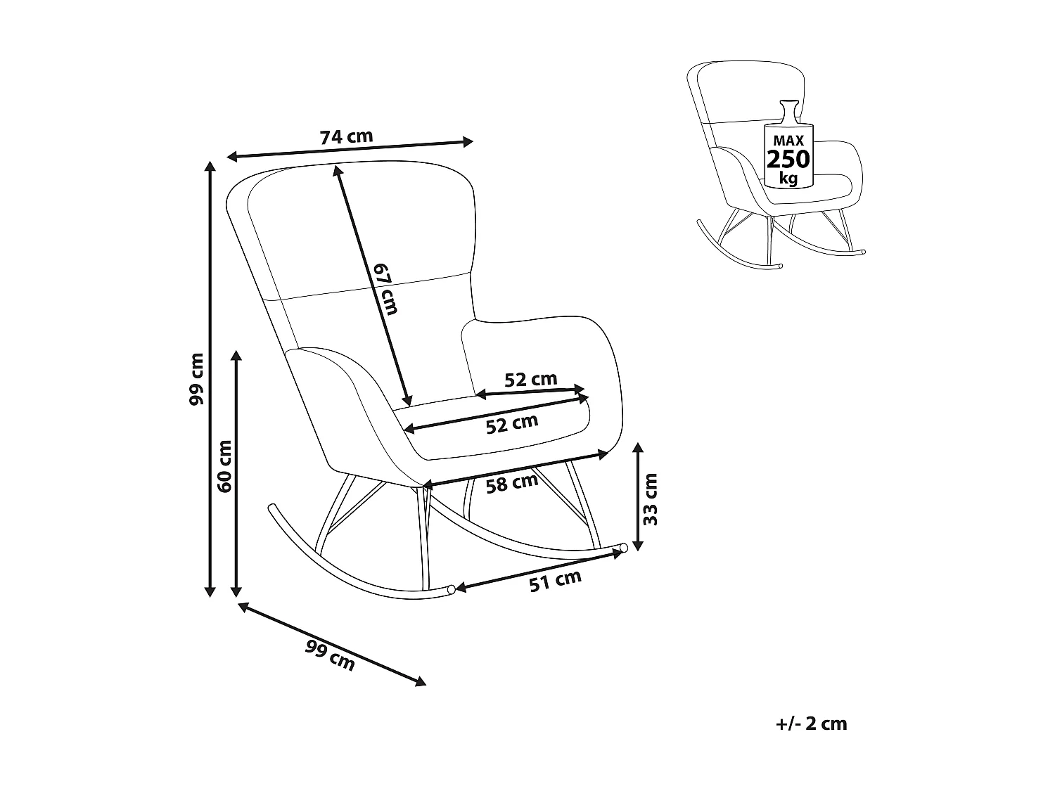 Schaukelsessel ANASET Bouclé Sandbeige