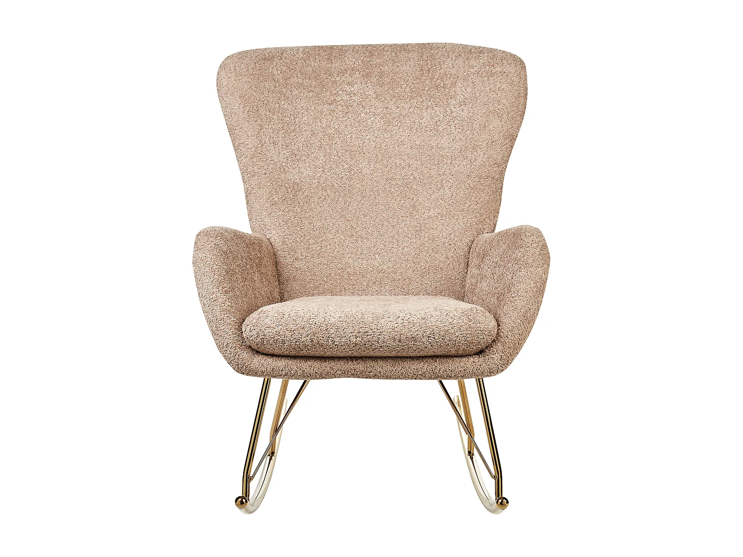 Fauteuil à bascule ANASET Bouclé Beige sable
