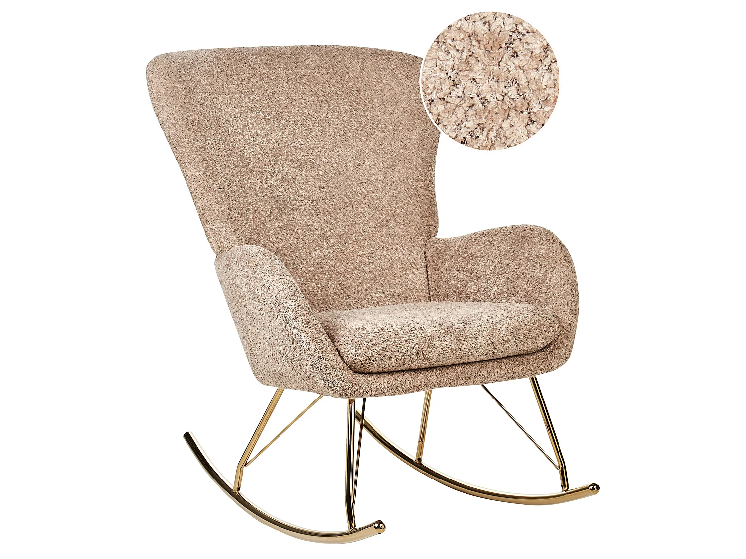 Fauteuil à bascule ANASET Bouclé Beige sable