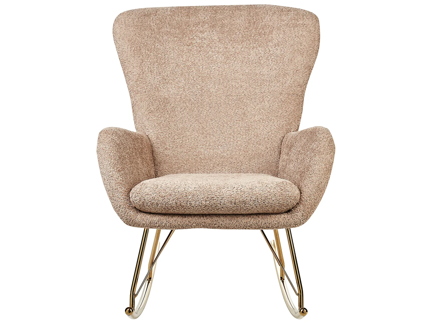 Fauteuil à bascule ANASET Bouclé Beige sable