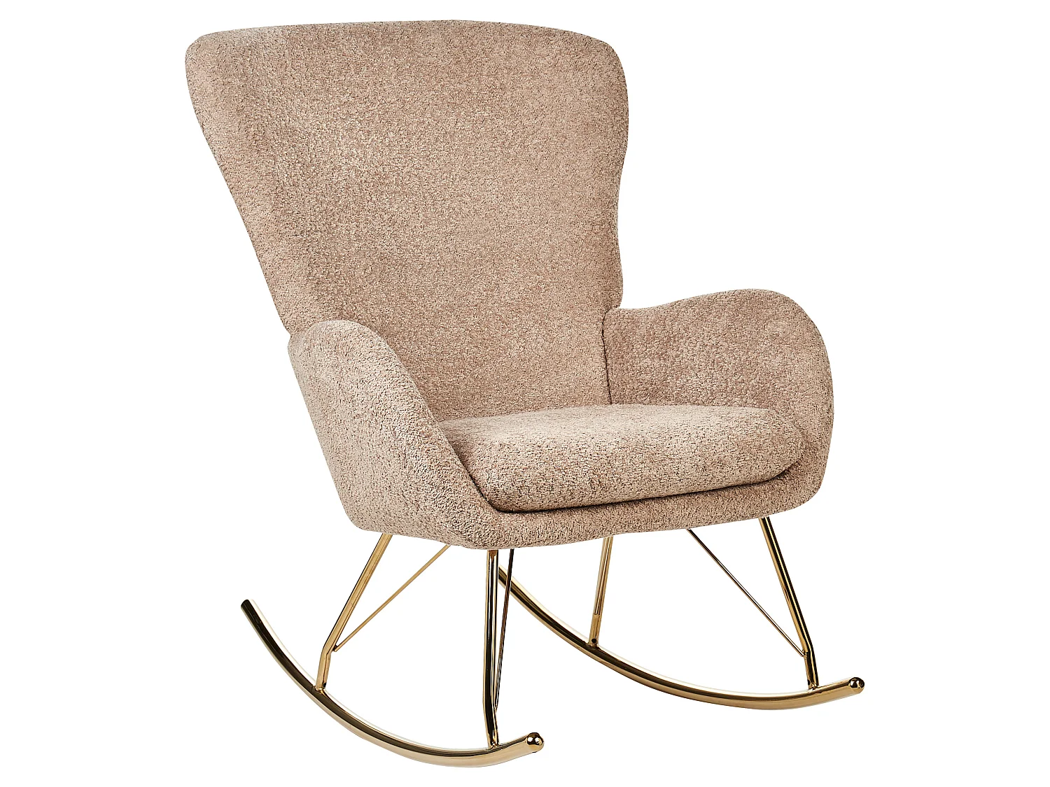 Fauteuil à bascule ANASET Bouclé Beige sable