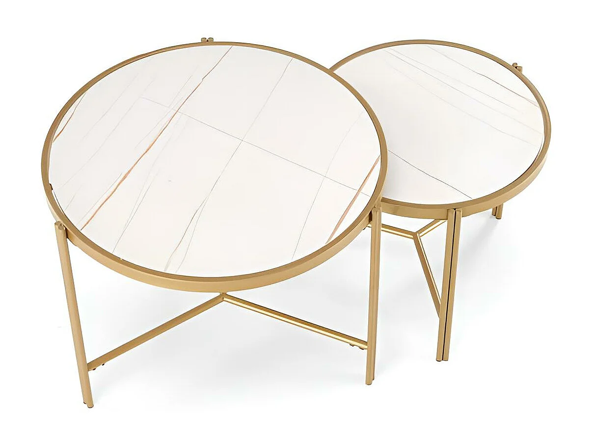 Ensemble table basse Fatima/Blanc&Or