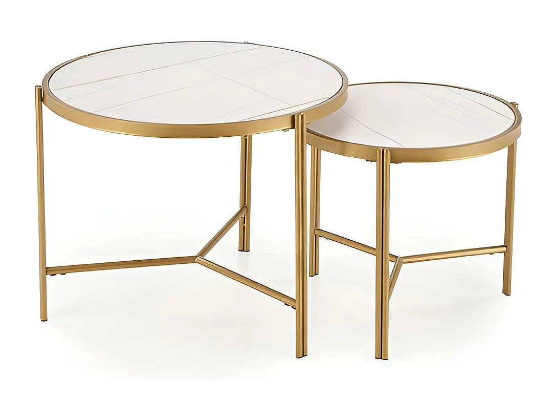 Ensemble table basse Fatima/Blanc&Or