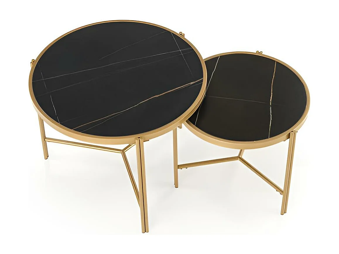 Ensemble table basse Fatima/Noir&Or