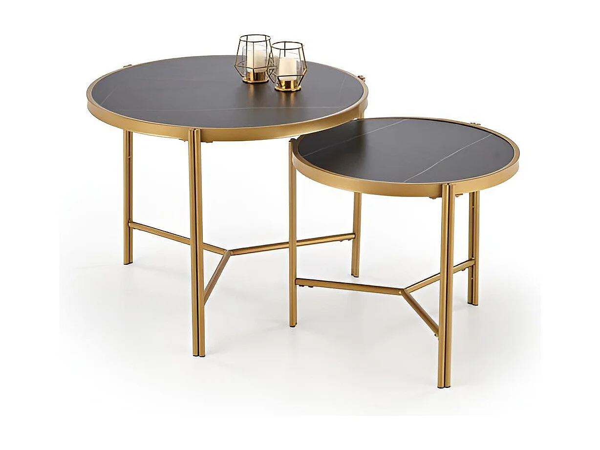 Ensemble table basse Fatima/Noir&Or