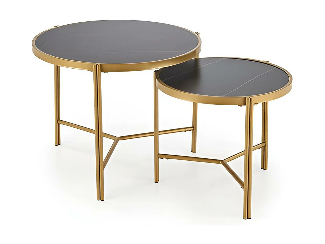 Ensemble table basse Fatima/Noir&Or