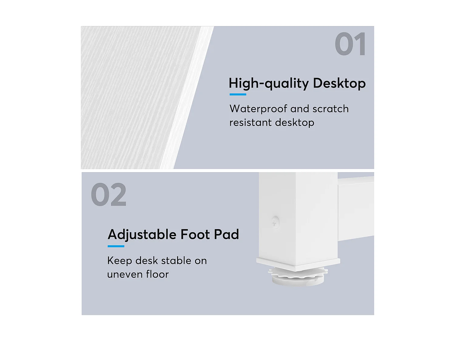Bureau d'ordinateur, 200 x 70 x 75 cm, Bureau pour étudiants et Travailleurs, Bureau Double Longue Table d'ordinateur Bureau, Blanc