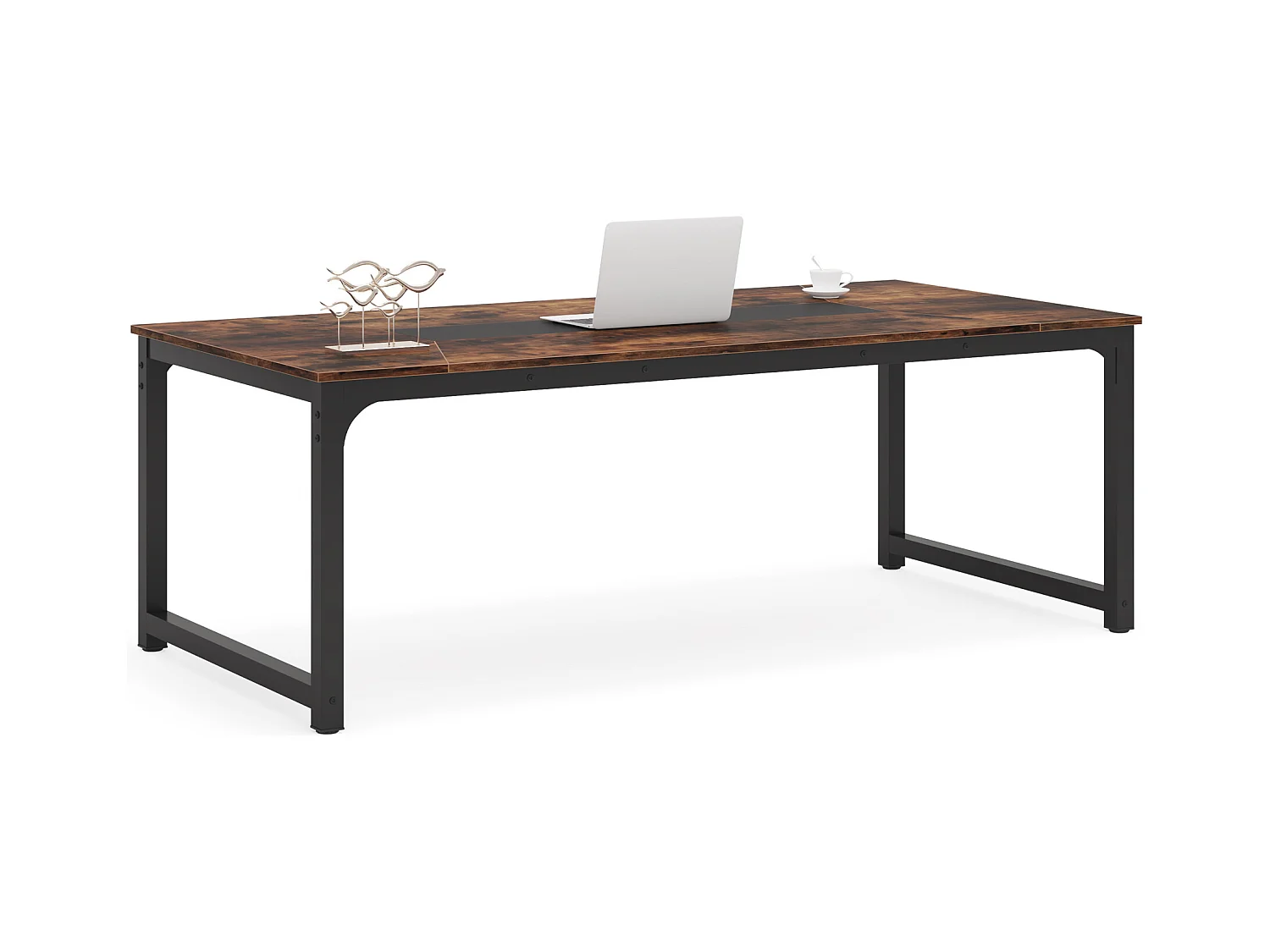 Bureau Informatique, Bureau pour Ordinateur Portable, Table d’étude, Bureau d’étude pour Le télétravail, 180 x 90 x 77 cm, Marron Rustique