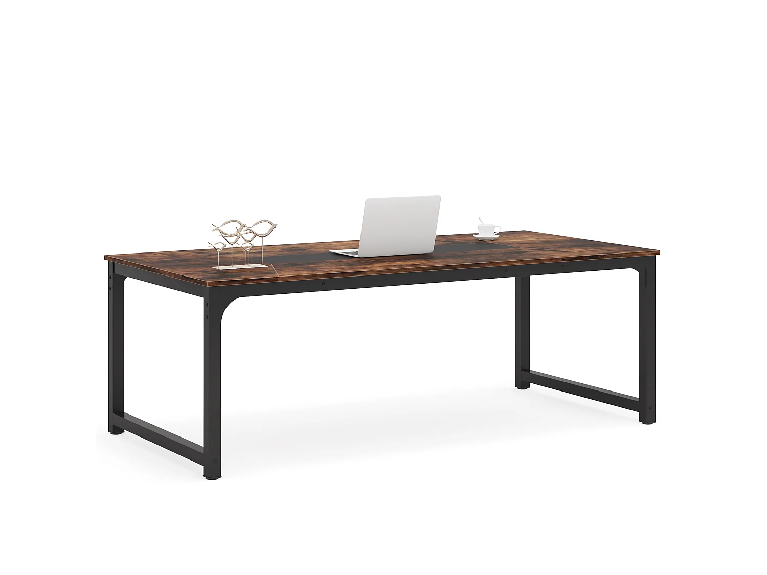 Bureau Informatique, Bureau pour Ordinateur Portable, Table d’étude, Bureau d’étude pour Le télétravail, 180 x 90 x 77 cm, Marron Rustique