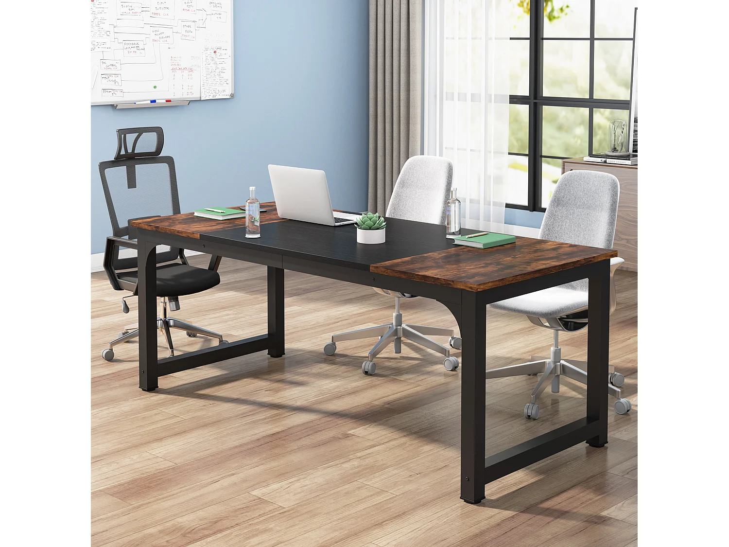 Bureau pour Ordinateur Portable,Table, Bureau d’étude pour Le télétravail, Poste de Travail pour Bureau, 180 x 80 x 75 cm