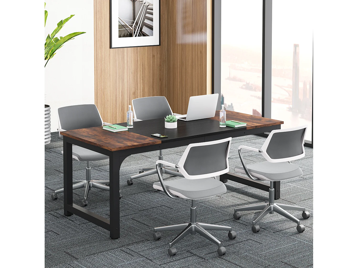 Bureau pour Ordinateur Portable,Table, Bureau d’étude pour Le télétravail, Poste de Travail pour Bureau, 180 x 80 x 75 cm